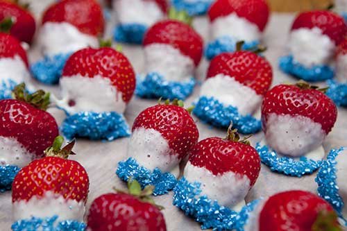 Patriotically-Covered Strawberries