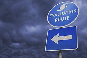 An Evacuation Route sign