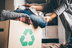 Storing away items in a recyclable storage box